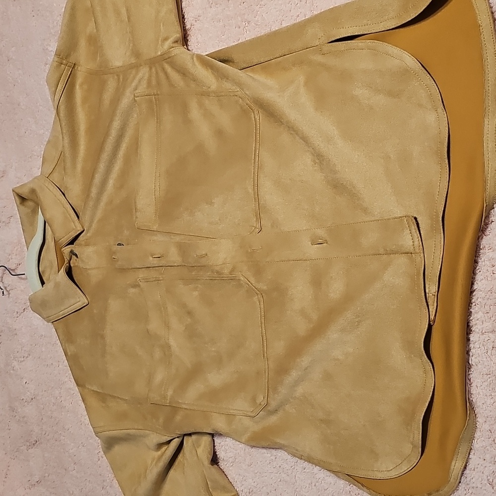 Tan Button Up Over Shirt
